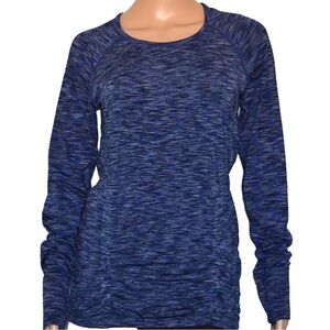 Athleta Fastest Track Blue Long Sleeve Thumb Hole Stretch Athletic Top Size L